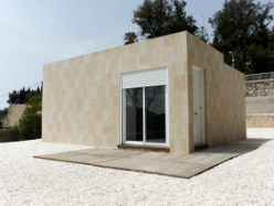 Appliquer les feuilles de pierre Lamistone en extérieur